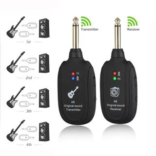 Receptor De Sistema Sem Fio De Guitarra UHF Transmissor Recarregável Embutido Para Acessórios