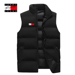 Homens Outono Inverno 2024 Colete de Moda Coreano Colete de Moda Coreano Colete com Zíper Colarinho de Algodão Casual M-5XL