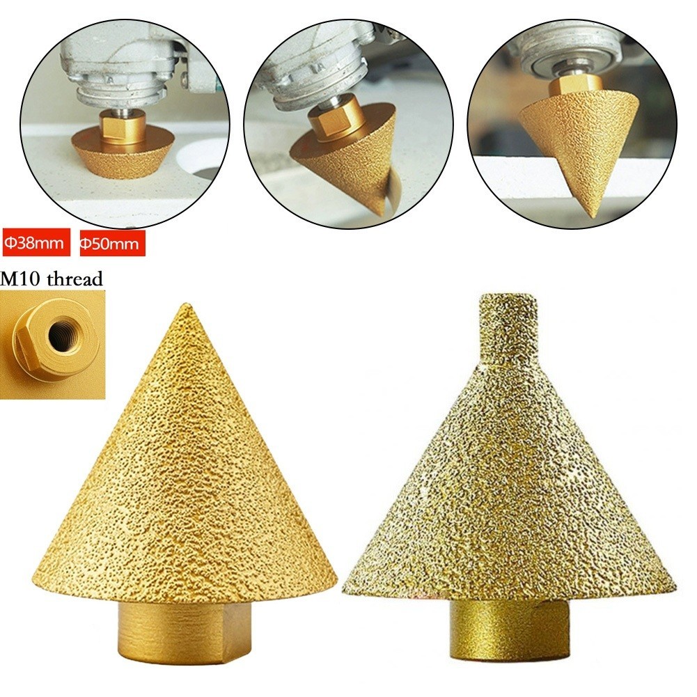 M10 Chanfradura Diamantada Cone de Rebolo Polido para Ladrilhos Cerâmicos / Furos de Mármore e Polimento