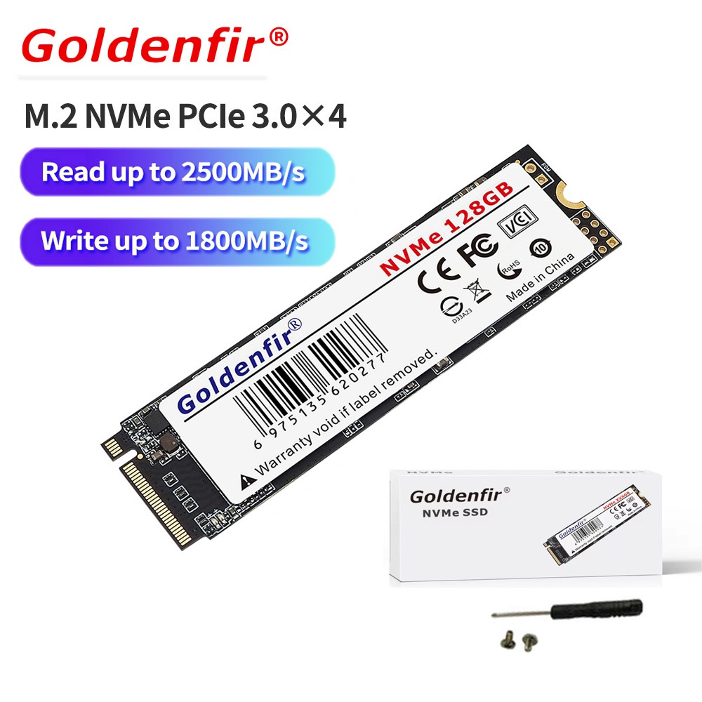 Goldenfir SSD M . 2 NVMe 1TB 512GB 256GB 128GB PCIe M2 2280 Disco Rígido Interno De Estado Sólido Para Desktop Laptop