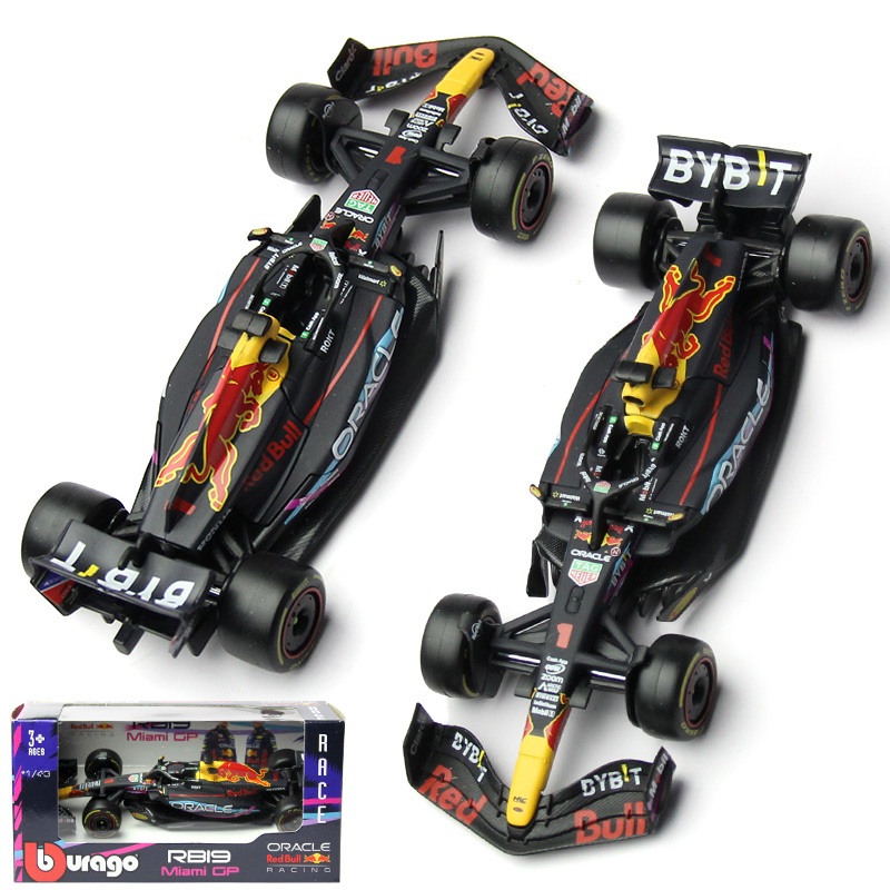 Bburago 1:43 2023 Miniatura F1 Red Bull RB19 Miami GP Max Verstappen ...