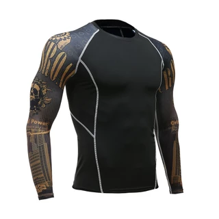 Men's Sun Protection Long Sleeve Cycling Shirt Compression Skin Sports T-Shirt Rashguard MMA Workout Base Layer
