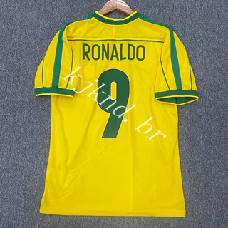 Copa Do Mundo De 1998 Camisa Retrô Brasil Ronaldo Rivaldo R.Carlos