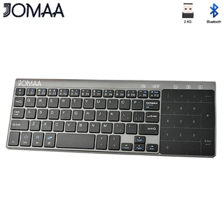 Jomaa Ultra-Thin 2.4G Wireless Keyboard, com Touchpad Mouse Teclado Digital USB Bluetooth, Adequado para Android Windows Desktop Notebook Caixa de TV para Computador