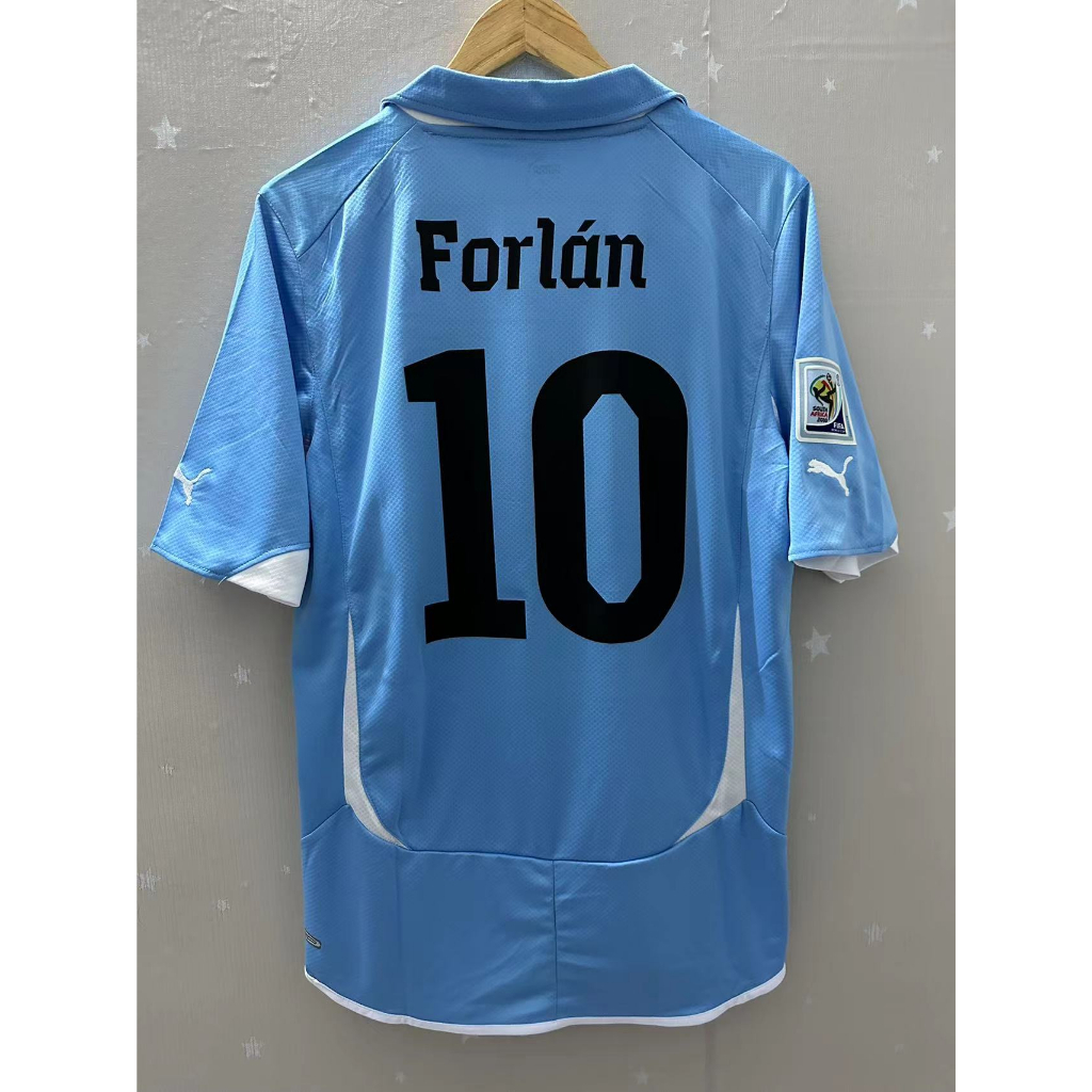 2010 Uruguai Casa FOotball Jersey Forlan suarez Homens Retro Camisas De Futebol