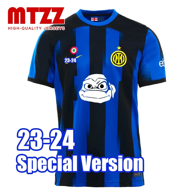 MTZZ 23-24 Inter Milan Jersey Ninja Tartaruga Man Uniforme De Futebol Personalizado Camiseta Versão S-4XL