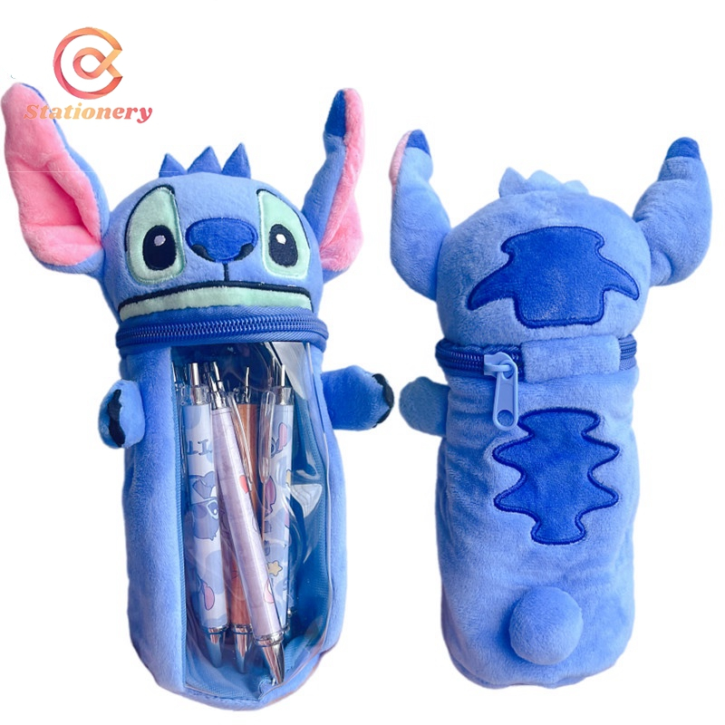 Disney Stitch Estojo De Pelúcia Lápis Maquiagem Mickey Anime Kawaii Lotso Bolsa De Moedas KidsToys Gifts