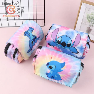 Estojo De Lápis De Ponto Figura Lilo & Stitch de camada dupla Estojo Escolar Stitch Infantil Organizador com Divisórias Box Menino Menina