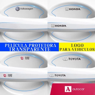 Conjunto de 8 protetores transparentes para maçanetas de porta com logotipo Adesivos de proteção contra arranhões para carros em Oferta na Shopee