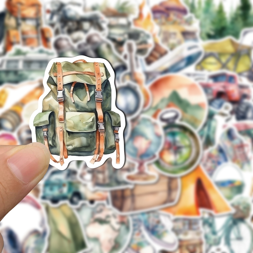 50pcs Adesivos Requintados de Grafite para Viagens, Acampamentos e Bolsas de Água à Prova d'Água iPads e Celulares