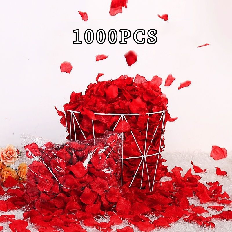 1000 Pétalas De Rosas Artificiais Vermelha Para Decoração Casamento Kit Romantico