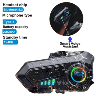 Y10 Fone De Ouvido Bluetooth Para Capacete De Motocicleta 2000Mah Super Long Standby Wireless Mãos-Livres À Prova D