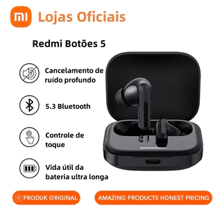 Versão Global Xiaomi Redmi Buds 5 46dB Cancelamento Ativo De Ruído Até 40 Horas Conectividade De Dois Dispositivos