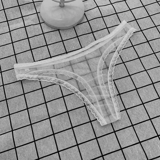 Briefs de Moda Feminina Ultra-Thin Transparentes Ver-Through Low-Waist