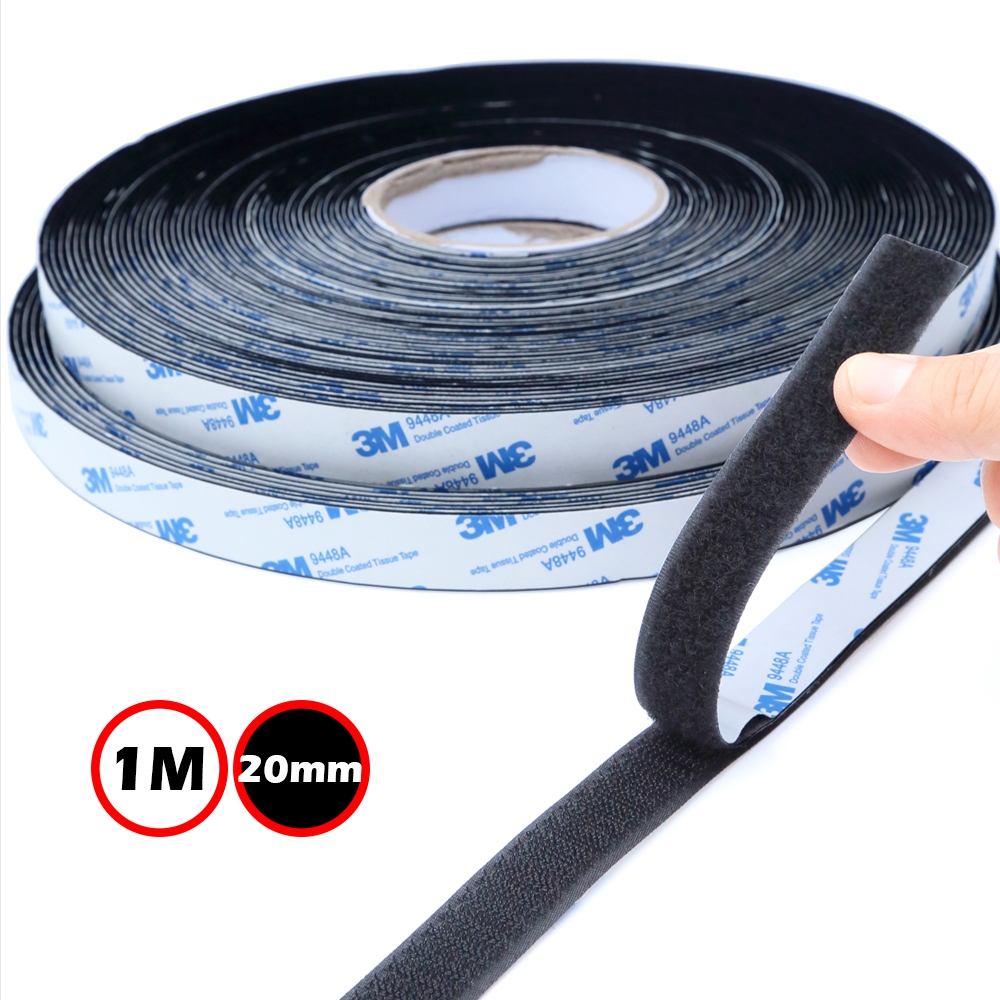 Tukan-Tex-de Nastro A Strappo Autoadesivo 25 Metri X 20 Mm – Gancio Nero – Forte Adesivo Per Superfici Lisce E Ruvide