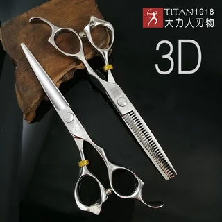 Tesoura De Cabeleireiro Profissional Titan De 6 Polegadas Salão Desbaste 440C Aço Inoxidável
