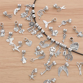 50 Pçs/Set Prata Do Vintage Encantos Desenhador Balanços Para As Mulheres Moda Casual Estilo DIY Fazer Jóias Suprimentos Colar De Pingente Pulseira