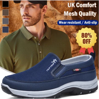 Sapatos De Meia-Idade E Idosos De Malha Respirável Confortável Para Caminhadas Passeio Homens Preguiçosos Casuais Viagem Esportiva39-44