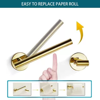 Suporte Para Papel Higiênico 304 Em Rolo De Escovado A Ouro De Aço Inoxidável Acessórios Montagem De Perfuração