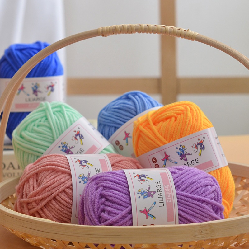 25grams 5plys Milk Cotton Thread Baby Wool Crochet Diy Doll Bag Fios