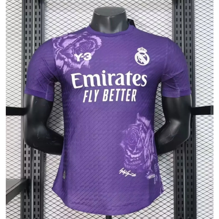 2425 Jogador Real Madrid Y3 Camisa De Futebol Masculino Roxa Esportiva Thai Versão 1 : 1