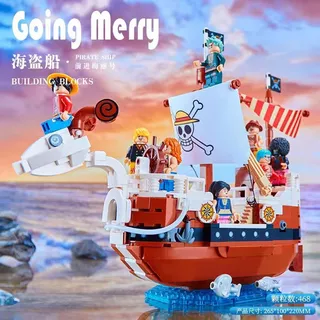 Going Merry Thousand Sunny One-Piece Pirate Ship One Piece Luffy Boys Girls Educational Assembled Building Blocks Brinquedos Modelos de Decoração de Brinquedos
