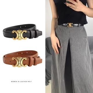 Nova Tendência De Moda Cinto De Imitação Duplo C Feminino De Couro Sentido Sênior Ins Wind Decorative Ladies Jeans Belts