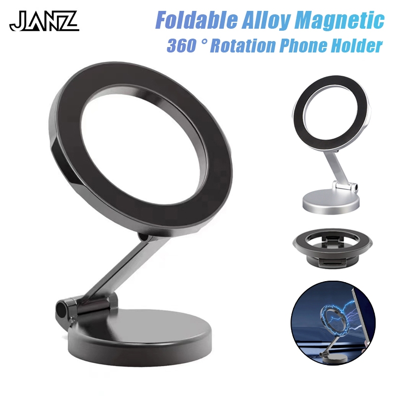 Suporte magnético para telefone para carro em liga 360 ° giratório para carro Suporte magnético para painel dobrável Suporte para telefone de navegação para todos os telefones 15 14 13 12 Pro Máx.