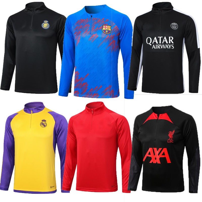 camisa de time 2023 2024 BS Camisa De Treino De Futebol HM camisa de time manga longa De Manga Comprida Com Meio Zíper Corrida