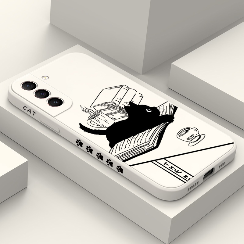 Estojo Telefônico Para Samsung Galaxy S21 S20 FE Ultra Plus S10 S10E S9 5G Capa Confortável Gato De Mesa