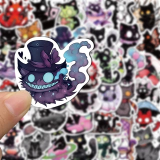50pcs Autocolantes De Grafite De Gato Assustador Soul Cat Exquisite Cartoon Graffiti Manuals Criativos De Gatos Móveis iPad Water Cup À Prova D'água