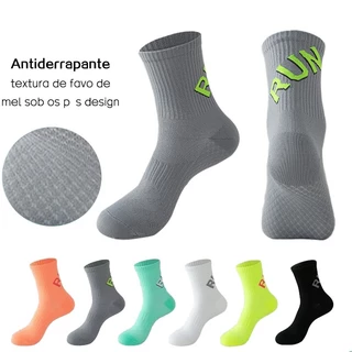 Meia Corrida De Poliamida Masculina Feminino Com Tecnologia Anti Fricção Antiderrapante