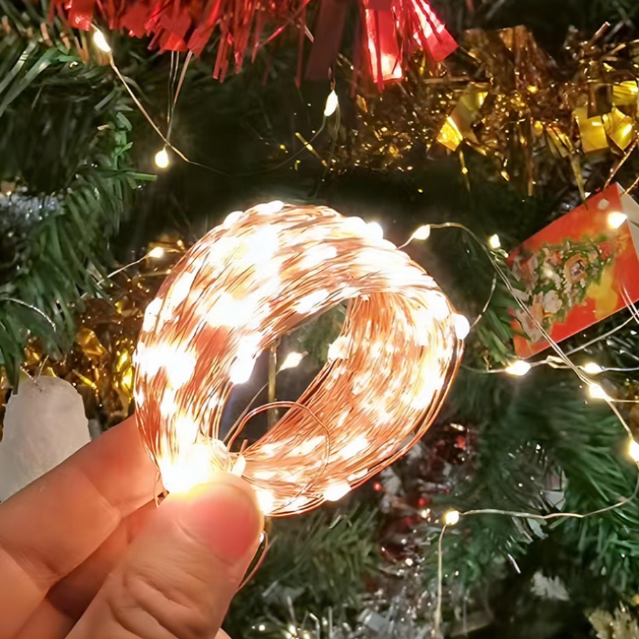 Luz Decorativa USB LED De Cobre Fio De Prata Anel De Flor De Natal À Prova D'água Festa De Casamento De