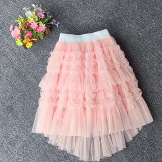 Saia Tutu Infantil Meninas De Princesa Nova Bolo Moda Coreana Longa Cintura Elástica Crianças Saias Plissadas Malha
