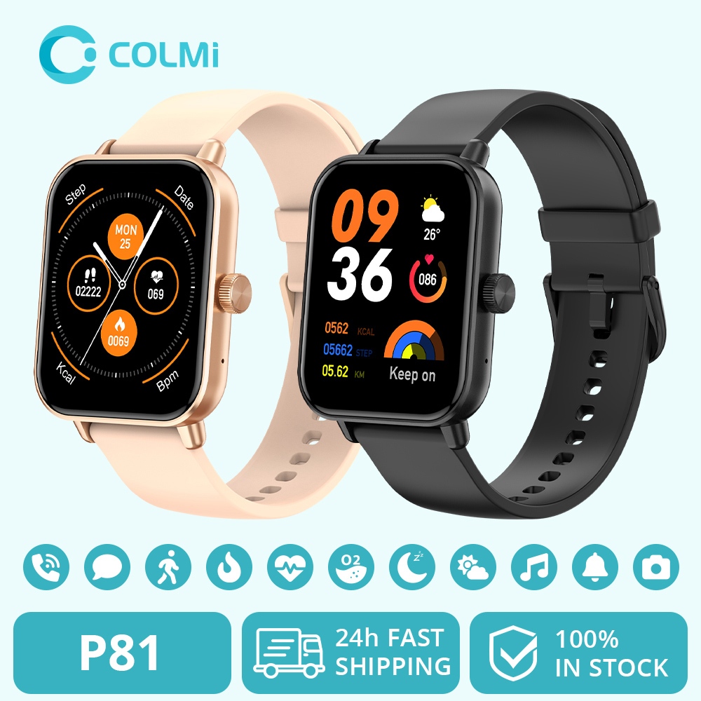 COLMI P81 Smartwatch Relógio Inteligente Para Mulher Homem Casal Presentes Original IP68 Bluetooth À Prova D'água Chamada