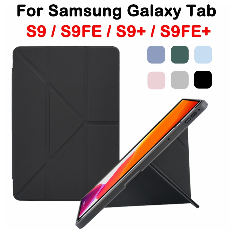 Para Samsung Galaxy Tab S9 S9 FE S9 + 12.4'11.0 Suporte De Cobertura Acrílica De Alta Qualidade Com Ranhura Caneta Y-Fold Estojo Transparente Despertar O Sono Inteligente