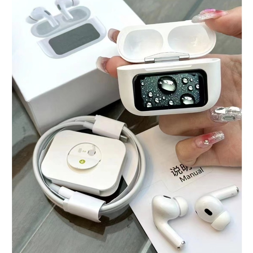 Nova Tela LCD A8pro Inteligente A Cores ANC + ENC Fones De Ouvido Bluetooth Com Redução Ativa De Ruído