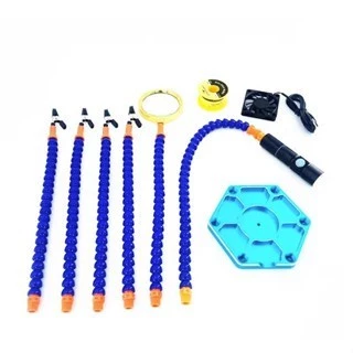 Estação de solda de seis garras de liga de alumínio Estação de solda Multifuncional Modelo de aeronave Modelo de aeronave de solda elétrica Suporte de ferro de solda Clip auxiliar Universal com