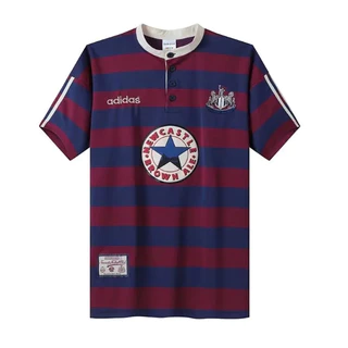 1 : 1 Qualidade Superior 1995/1996 Newcastle United Retro Away Azul Vermelho Branco Camisa De Futebol