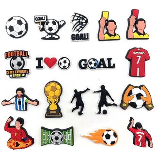 Jibbit Para Croc Esportes Futebol série Shoe Charms Acessórios De Calçados PVC Com Fivela