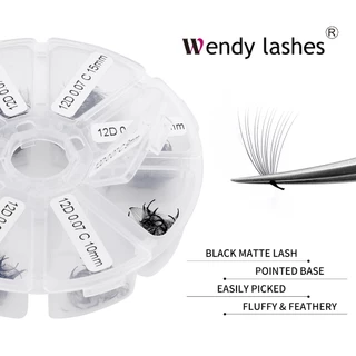 520 Fãs Ventilador Pré-Fabricado Cílios Soltos Afiados Raízes Afiadas Base De Pestanas Volume Russo Cluster Extensões De Para Wendy