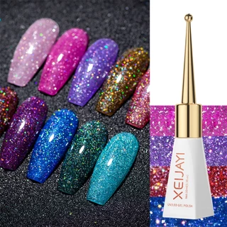 Esmalte De Gel De Olho De Gato Piscante Reflexivo , Diamante Quebrado Brilhante A Laser Holográfico , LED UV De Imersão