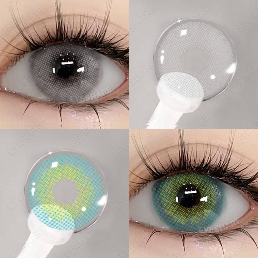 EYESHARE Lentes De Contato Coloridas Para Os Olhos 2pçs Aurora Azul Verde Cosméticas Maquiagem Precoce