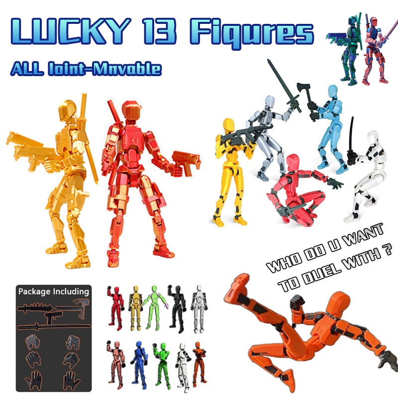 Lucky13 Suporte De Figura De Ação T13 3D Impresso Multi-Jointed Movable Action Figure Toy