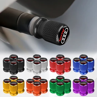 4pcs Tampa De Alumínio Para Pneus Carros Roscada Válvula De Carro Com Estilo Roscado Do Núcleo Da Haste Audi A3 8P A6 C5 A4 B6 B8 S4 RS4 S5 B9 S3 8V RS3 S6 S8 S2 S7 SQ5 SQ7