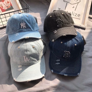 Boné de basebol bordado estilo casal NY Denim