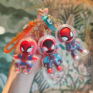 Novo Chaveiro De Boneca De Cartoon Acrílico Cross-dressing Spiderman Doll Superhero Trendy School Bag Pendant Presente Para Crianças Estudantes