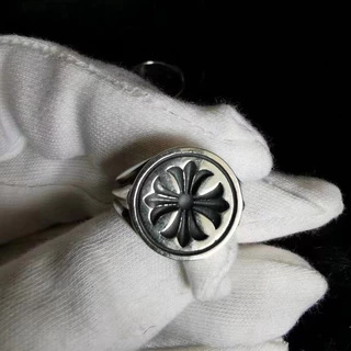 Anel - Crowe Unique Cross Retro Homens Retro Homens Mulheres Mesmo Estilo Punk Style Anel Prata Tailandesa Jóias Hip Hop Anel