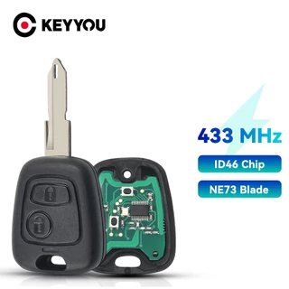 433mhz Controle Remoto Da Chave Do Carro 2 Botões Para Peugeot 307 207 407 Citroen C1 C2 C3 Saxo Picasso Xsara Chip ID46
