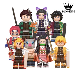 Caçador De Demônios Anime Agatsuma Zenitsu Tanjrou Nezuko Akaza Blocos De Brinquedos Para Crianças Presente